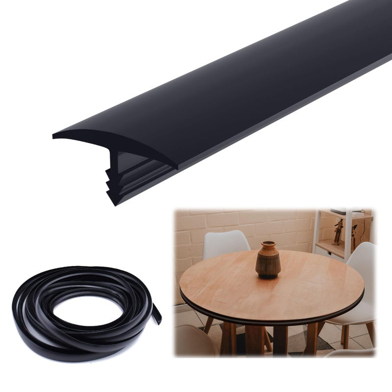 Muzata Black 3/4 Inch x 25 Ft Center Barb Tee Moulding Plastic T Molding for Tables Game and Arcade Machines Decorative Edging Shelf Guarding M023 - Image 1