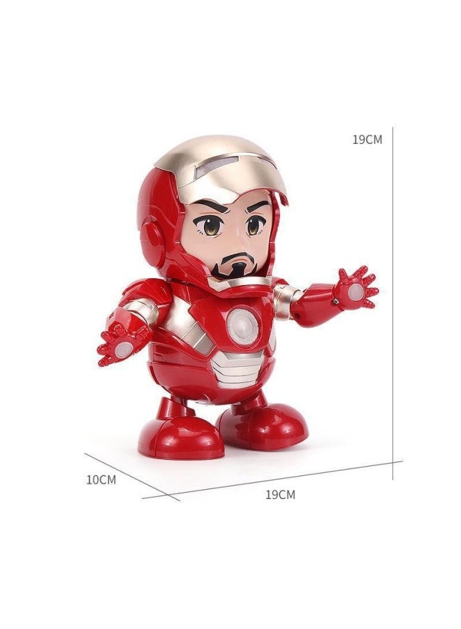 Dancing Iron Man Bumblebee Flip Singing Light Music Electric Robot Stall Toys Wholesale-Color:988-2 Dancing Steel Doll-Open Face (3 Batteries) - Image 1