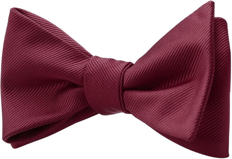 pensee Mens Solid Bowtie Woven Self Tie Bow Ties Tuxedo & Wedding Bowties - Image 3