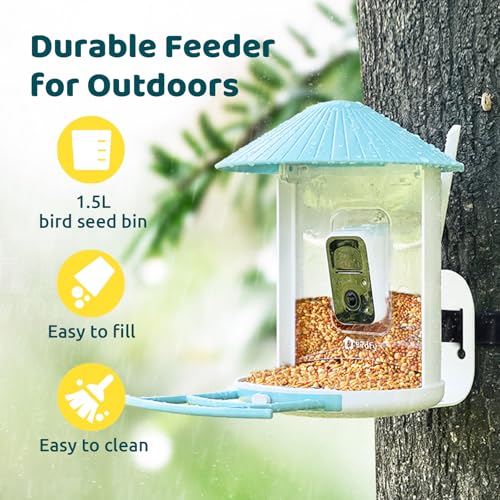 NETVUE by Birdfy Smart Bird Feeder with Camera, Bird Watching Camera, Auto Capture Video & Motion Detection, 1080P Live Steam, Cardinal Feeder Outdoor Wireless, Ideal Present for Backyard Birder, Blue - Image 5