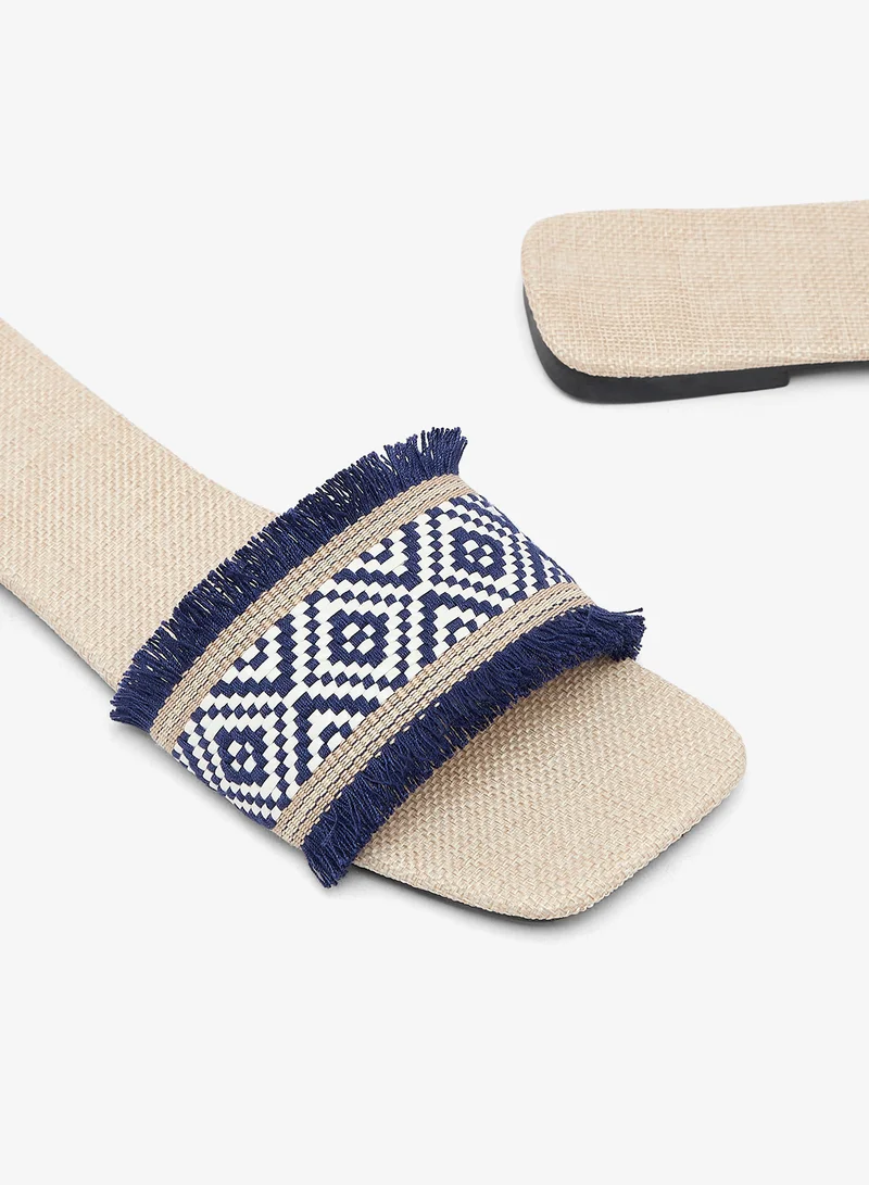 Ginger  Fringe Detail Flat Sandals for Women | Best Price UAE
