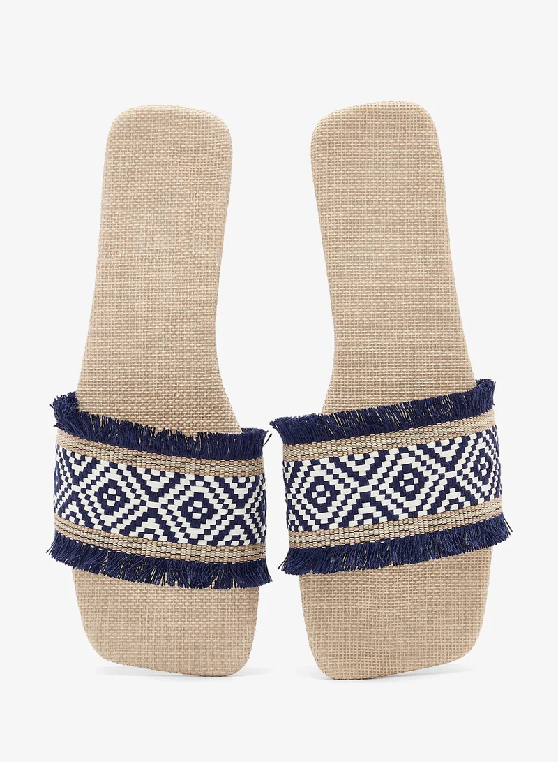 Ginger  Fringe Detail Flat Sandals for Women | Best Price UAE