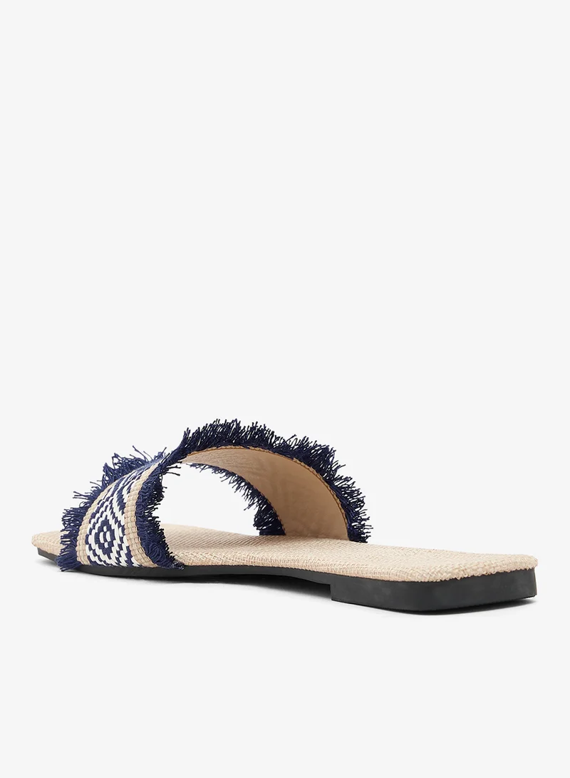 Ginger  Fringe Detail Flat Sandals for Women | Best Price UAE