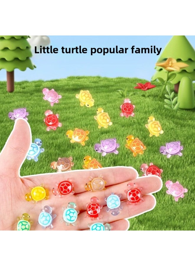 All Red Chan Little Turtle Toy Ornaments Cartoon Model Color Blind Bag Simulation Doll Small Animal Turtle Touch-Color:Resin 40-frame Turtle Cave Music With 4 Figures  - Image 3