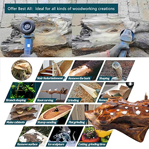 OBA Grinder Wheel Disc 4 Inch Wood Shaping Wheel, Wood Grinding Shaping Disk for Angle Grinders with 5/8” Arbor - Image 3