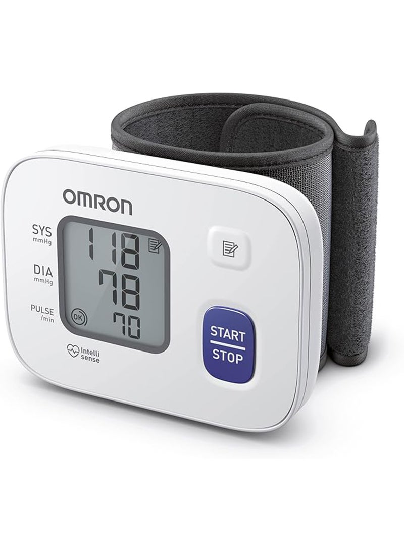 Omron RS2 Wrist Blood Pressure Monitor - Clinically Validated Wrist Blood Pressure Machine with BP cuff (13.5-21.5 cm) - Wrist BP Monitor with Irregular Heartbeat Detection - 30 Measurements in Memory - Image 1