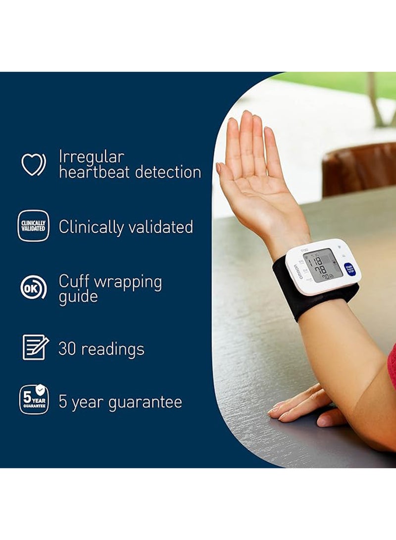 Omron RS2 Wrist Blood Pressure Monitor - Clinically Validated Wrist Blood Pressure Machine with BP cuff (13.5-21.5 cm) - Wrist BP Monitor with Irregular Heartbeat Detection - 30 Measurements in Memory - Image 3