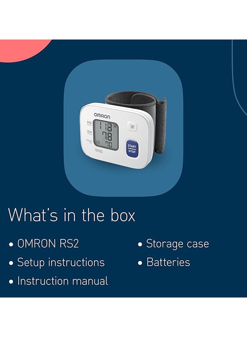 Omron RS2 Wrist Blood Pressure Monitor - Clinically Validated Wrist Blood Pressure Machine with BP cuff (13.5-21.5 cm) - Wrist BP Monitor with Irregular Heartbeat Detection - 30 Measurements in Memory - Image 4