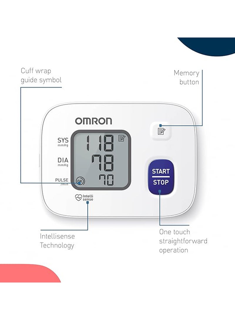 Omron RS2 Wrist Blood Pressure Monitor - Clinically Validated Wrist Blood Pressure Machine with BP cuff (13.5-21.5 cm) - Wrist BP Monitor with Irregular Heartbeat Detection - 30 Measurements in Memory - Image 5