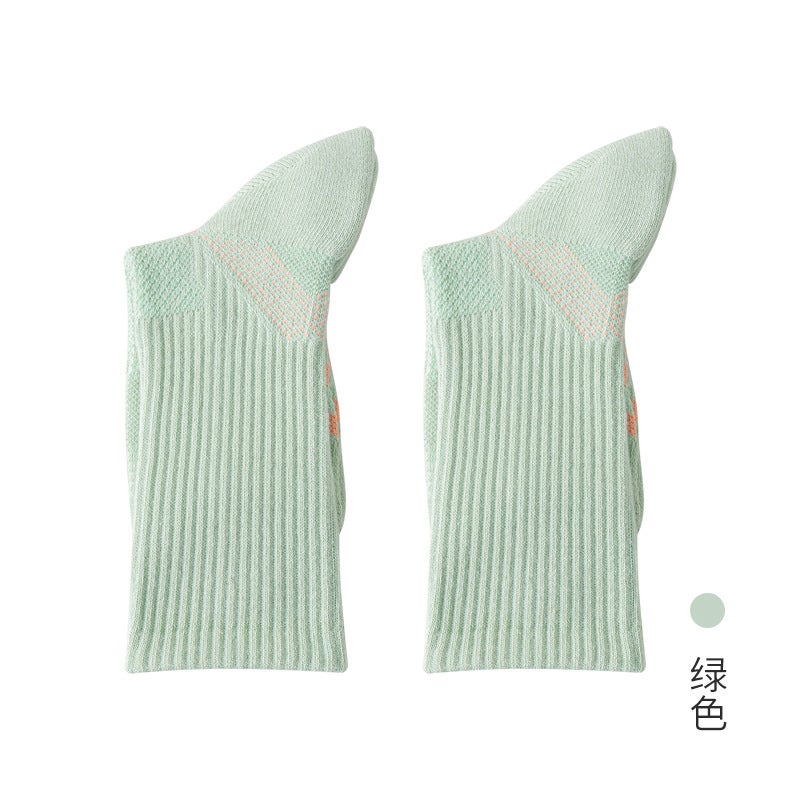 Generic Badminton Socks Childrens Mid-tube Socks Professional Sports Spring and Autumn Running Towel Bottom Thickened Shock Absorbing Fitness Socks Green  - Image 1