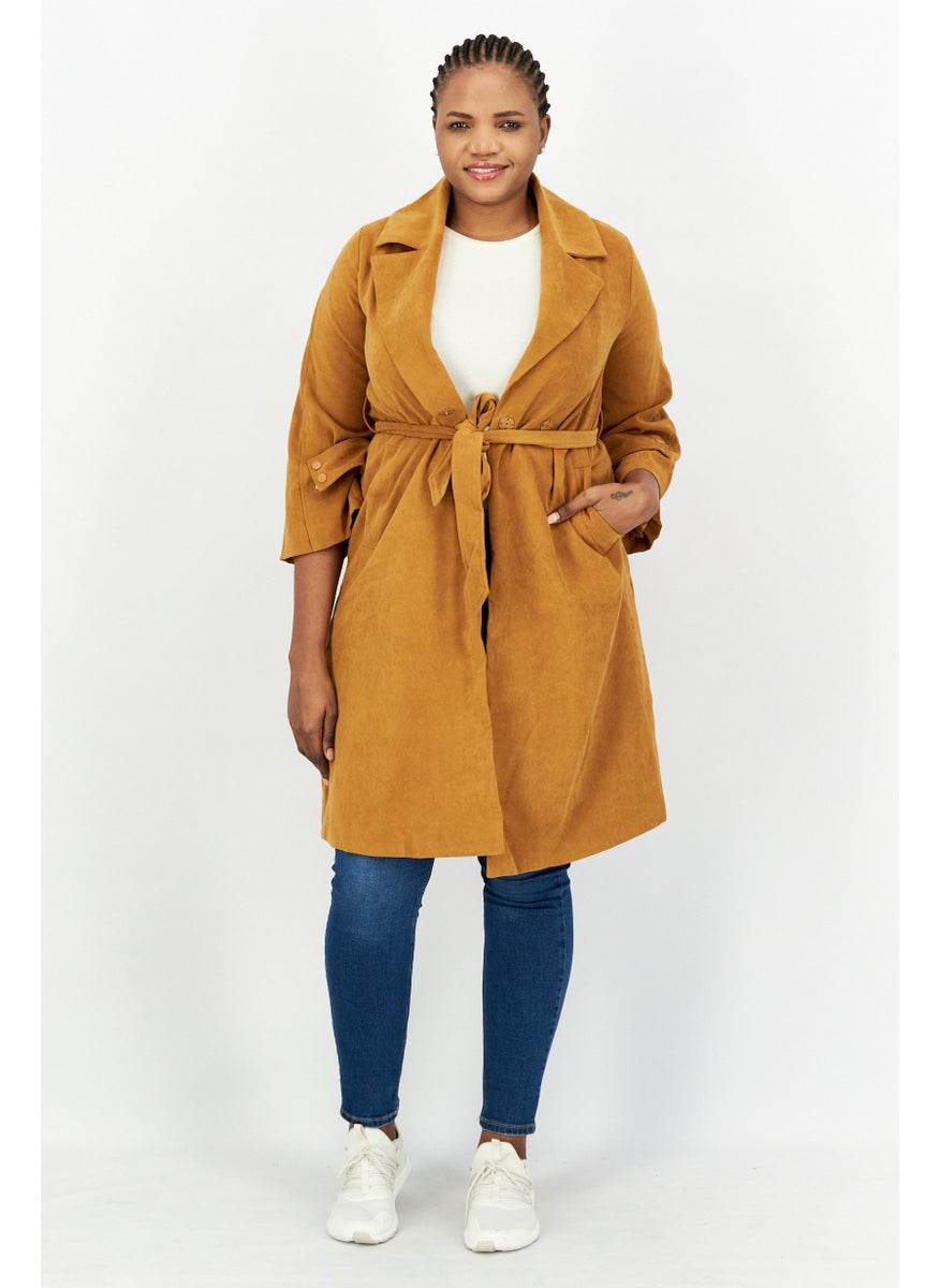VERO MODA - Women Solid Trench Coat, Brown - Image 1
