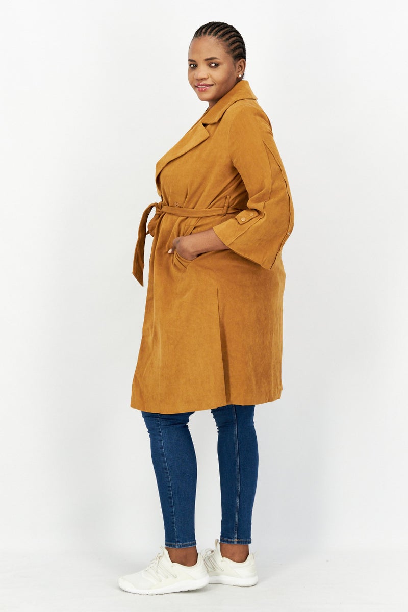 VERO MODA معطف ترينش نسائي سادة، بني - Image 2