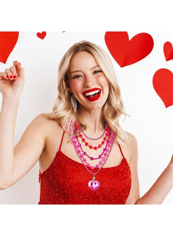 Loetere 240 Pcs Valentine's Day Heart Shaped Bead Necklace Bulk Pink Red Heart Bachelorette Party Necklaces for Valentine's Day Accessories Bachelorette Party Decorations Gift, 6 Styles - Image 5