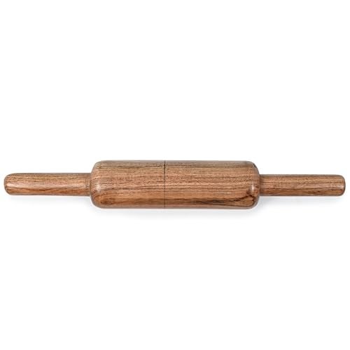 VISMAY'S VISMAY’S Marble Chakla with Wooden Belan Set 9 Inch Green Natural Stone Rolling Board and 12 Inch Wooden Rolling Pin for Roti Paratha Chapati Food Safe Non Slip (Set of 2) - Image 4