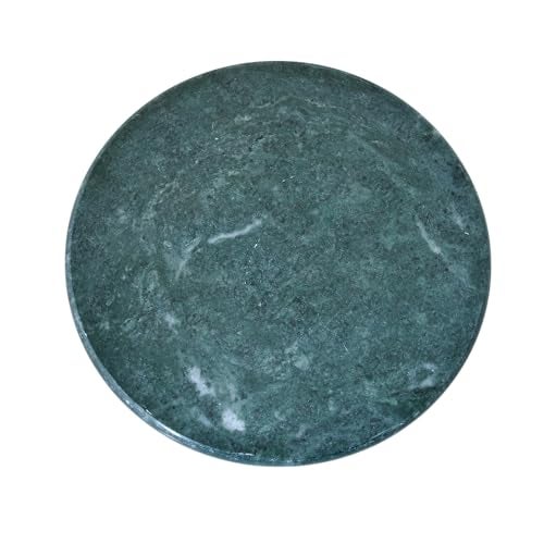 VISMAY'S VISMAY’S Marble Chakla with Wooden Belan Set 9 Inch Green Natural Stone Rolling Board and 12 Inch Wooden Rolling Pin for Roti Paratha Chapati Food Safe Non Slip (Set of 2) - Image 3