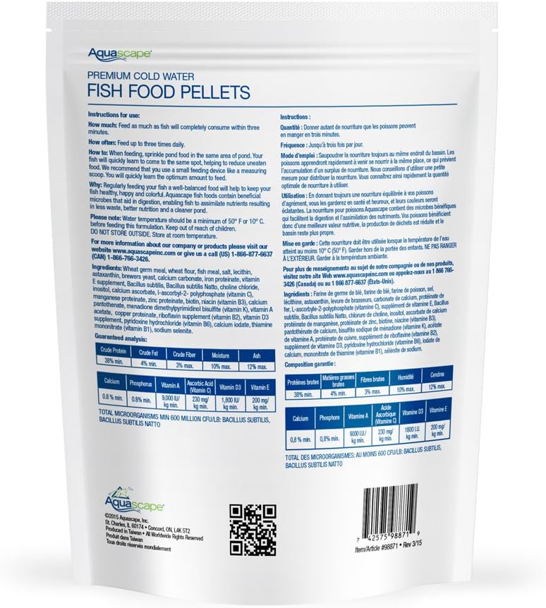 Aquascape Premium Cold Water Fish Food Pellets for Small to Medium Koi  Pond Fish Small Pellet 225 pounds  98871 - Image 2