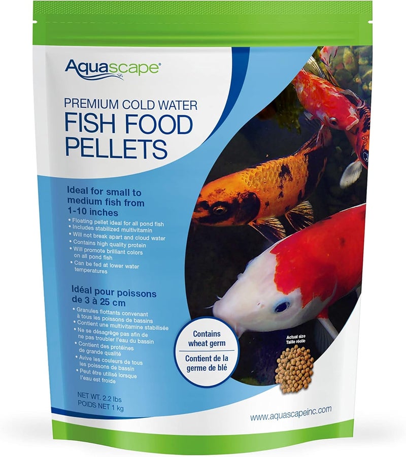 Aquascape Premium Cold Water Fish Food Pellets for Small to Medium Koi  Pond Fish Small Pellet 225 pounds  98871 - Image 1