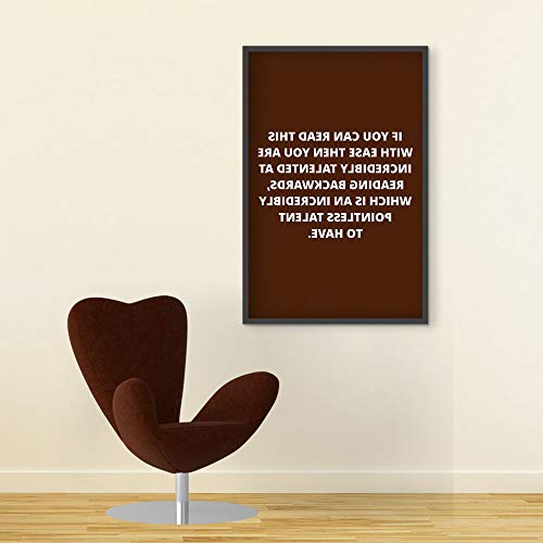 Inephos Funny Reading Backwards Poster Print (Size: 8 inch X 12 inch, Framed, Laminated Print) - Image 1