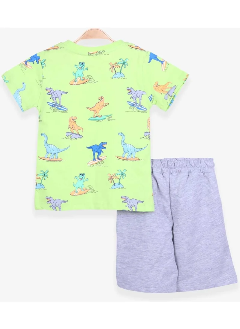 Breeze Boys Shorts Set Dinosaur Printed Pistachio (2-6 Years)
