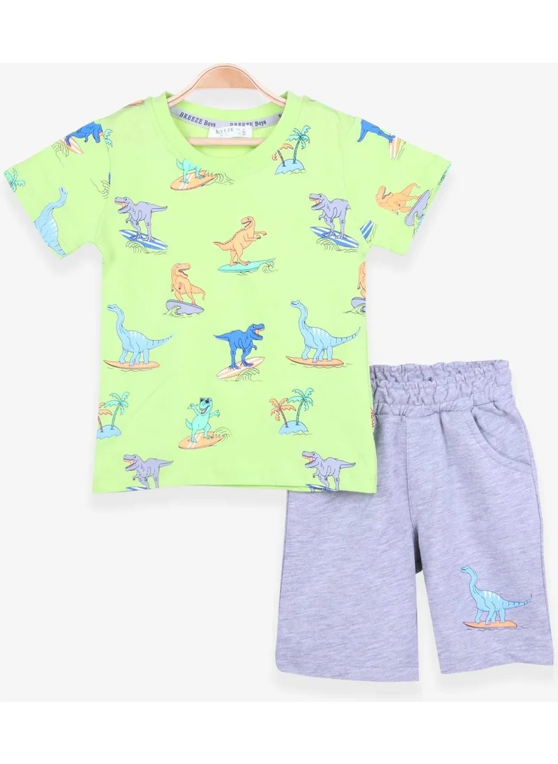 Breeze Boys Shorts Set Dinosaur Printed Pistachio (2-6 Years)