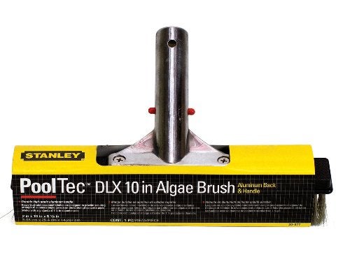 Poolmaster Stanley 20877 10 Inch Aluminum-Back Swimming Pool Algae Brush With Stainless Steel Bristles - Image 2