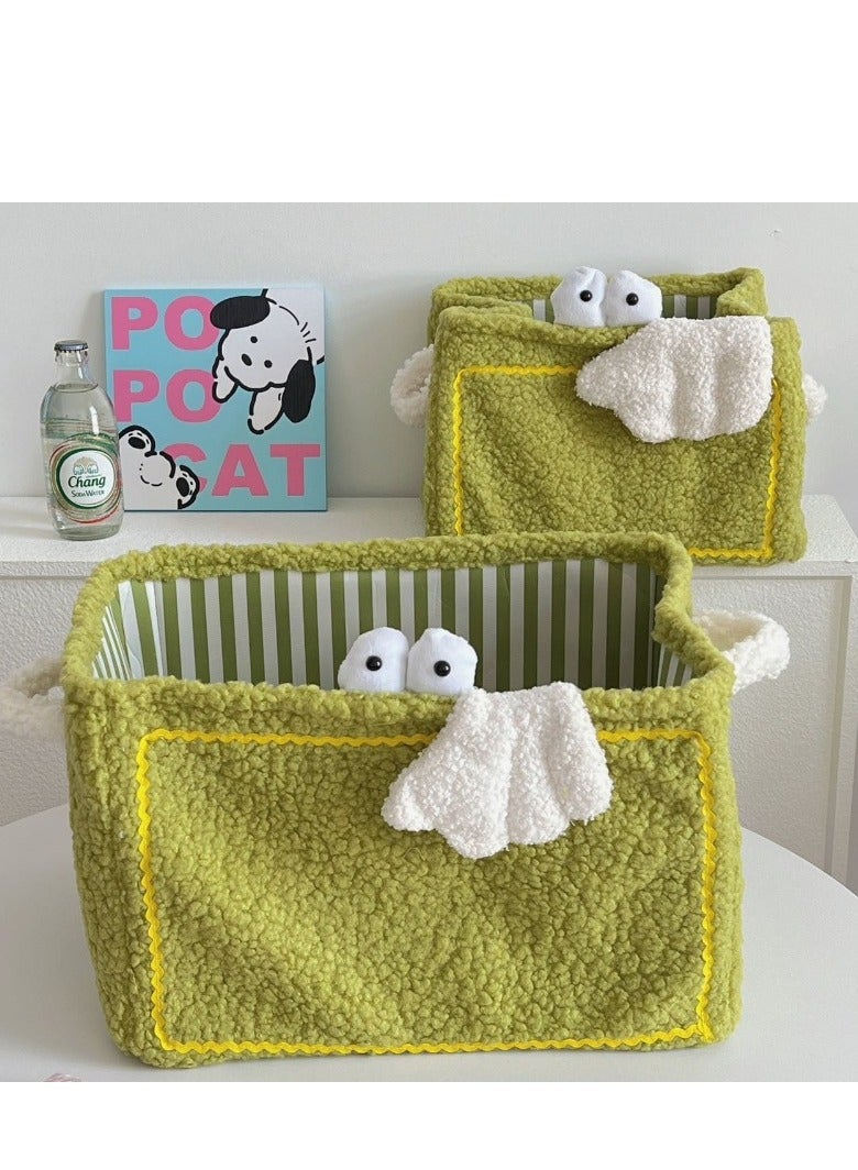 XiuWoo 1 Pcs Creative Little Monster Toys Snack Sorting Storage Basket Storage Box Green - Image 4