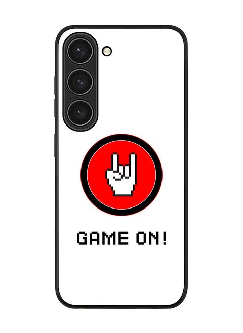 Rugged Black edge case for Samsung Galaxy S23 5G Slim fit Soft Case Flexible Rubber Edges Anti Drop TPU Gel Thin Cover - Game On