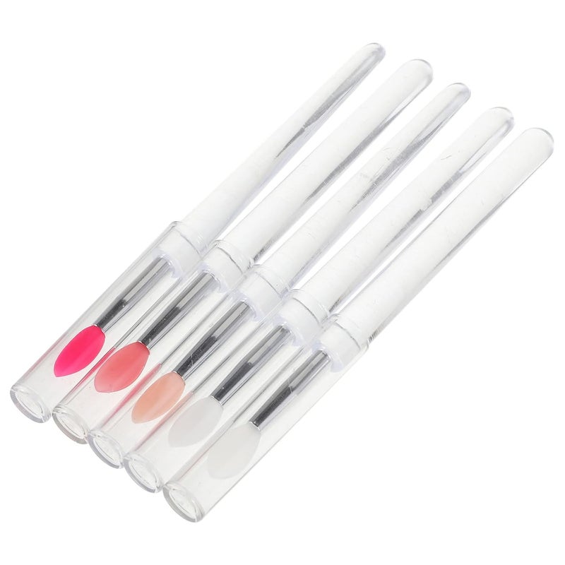5pcs Silicone Lip Brush Set for Makeup – Reusable Lipstick Application and Lip Scrub Applicator Crystal Soft Silicone Heads and Eyeshadow Use Beauty Tool Kit for Professional - Image 1