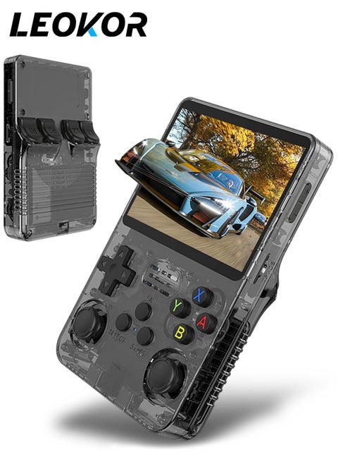 R36S Handheld Retro Gaming Console,Handheld Game Linux System with 64G TF Card,Support 15000+ Games,3.5-inch Portable Rechargeable Open Source Game Console Emulator (Black)