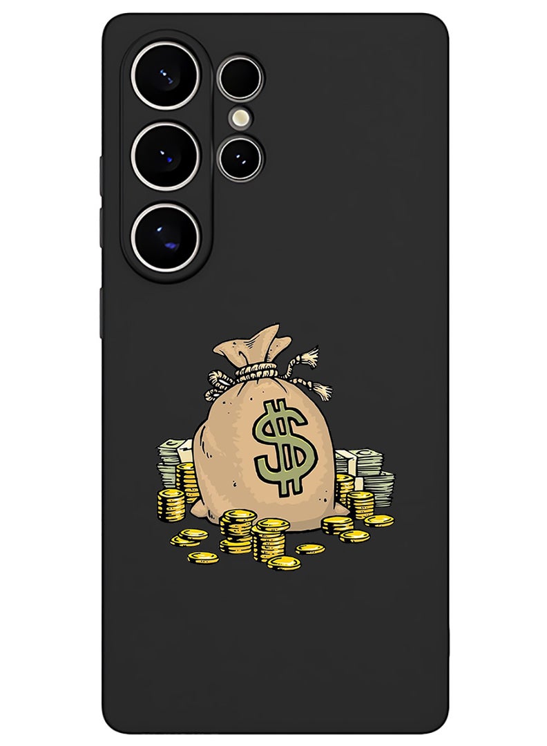 Theodor Protective Slim Fit Case Liquid Silicone Cover with Full Body Protection Anti-Scratch Shockproof Case For Samsung Galaxy S25 Ultra (Black) - Dollar bag - Image 1