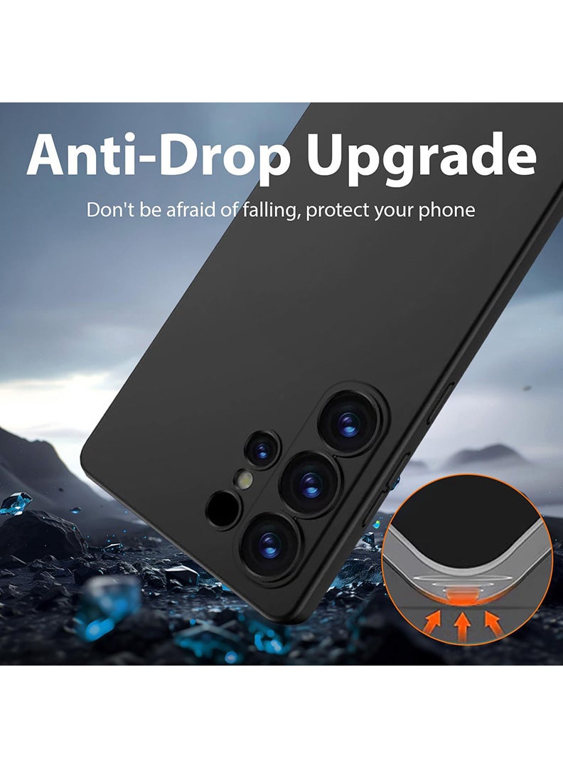 Theodor Protective Slim Fit Case Liquid Silicone Cover with Full Body Protection Anti-Scratch Shockproof Case For Samsung Galaxy S25 Ultra (Black) - Dollar bag - Image 3