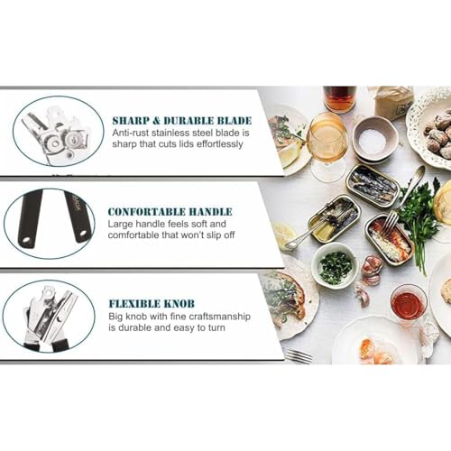 Divinext Stainless Steel Multipurpose Manual Tin/Can Opener Tool, 18 X 5.5 X 2 cm, Red - Image 2