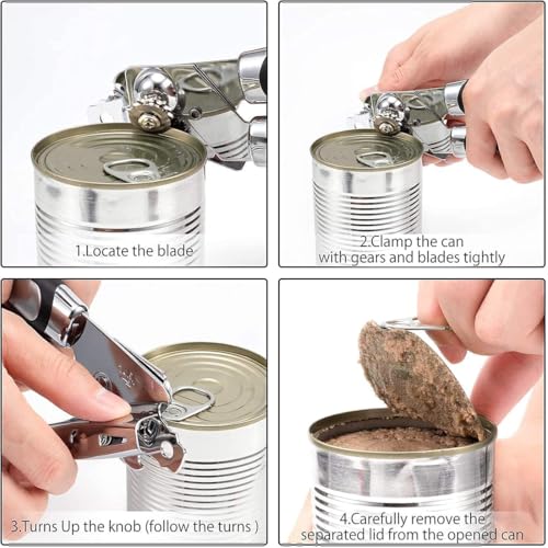 Divinext Stainless Steel Multipurpose Manual Tin/Can Opener Tool, 18 X 5.5 X 2 cm, Red - Image 3