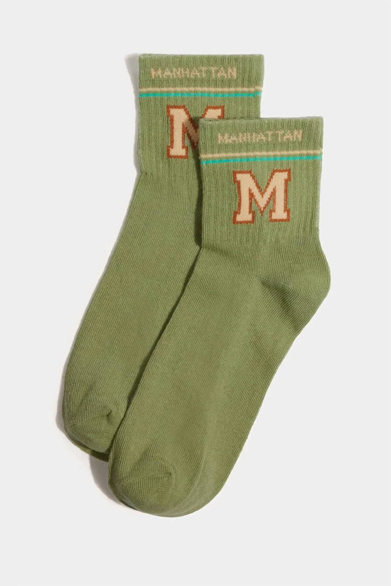 ديفاكتو Woman Slogan 5 Piece Short Cotton Socks