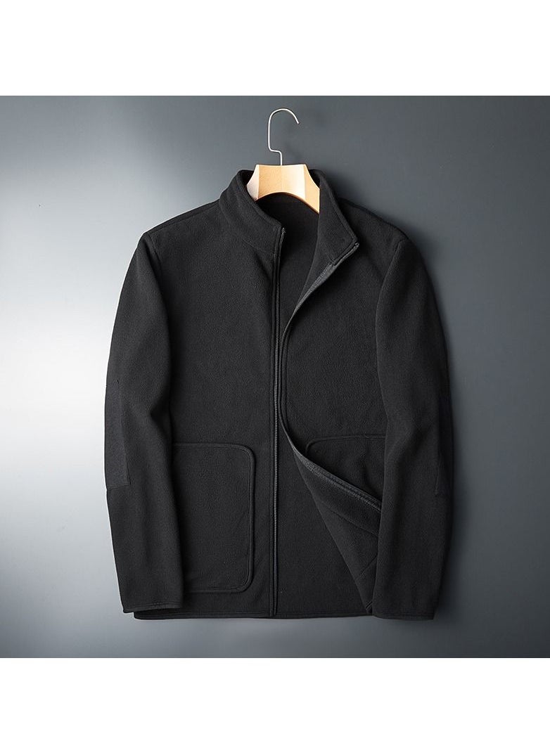 Loquat Outdoor Plush Cardigan Mock Neck Overcoat 