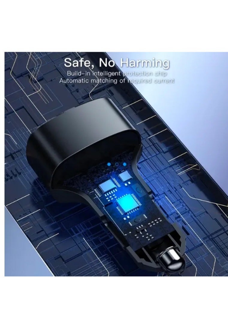 Yesido Y47 49W Double USB+Type-C/USB-C Port Car Fast Charger(Black) - Image 5