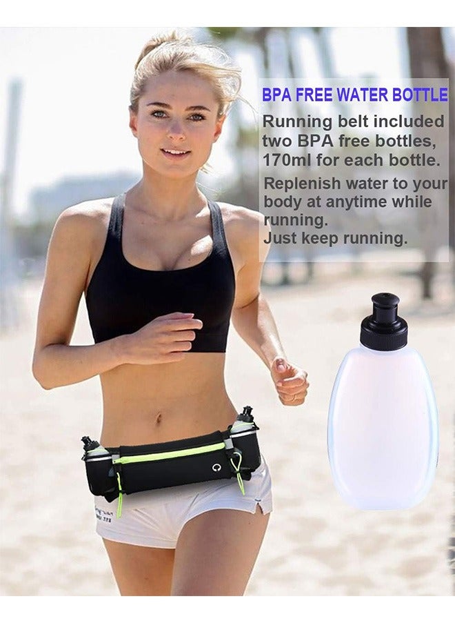 حزام جري مطور مع زجاجة مياه، حزمة فاني للجري مع أشرطة قابلة للتعديل، حامل هاتف بجيب كبير على الخصر للجري يناسب الهواتف الذكية، حقيبة للجري - Image 5