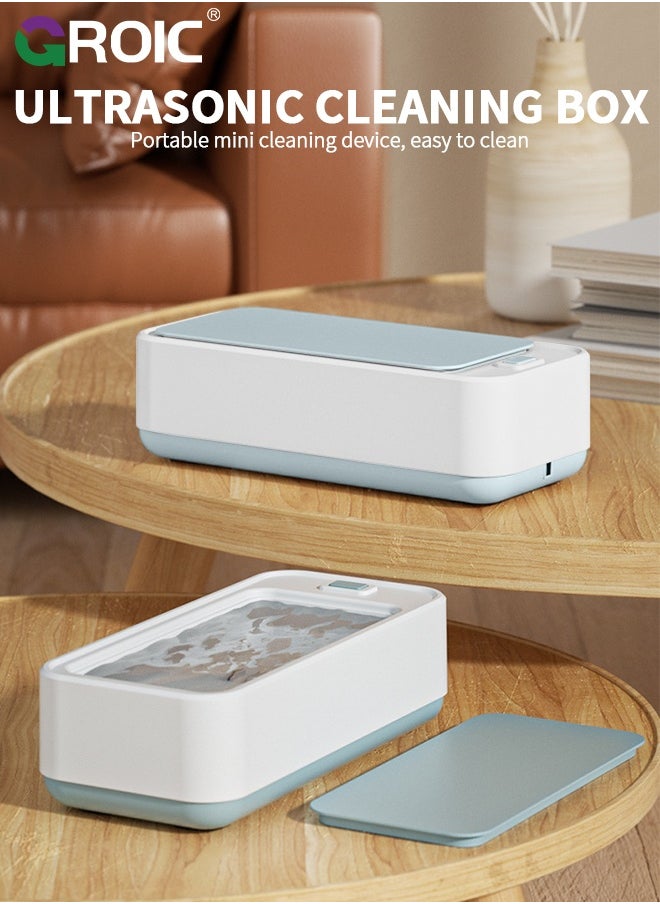 GROIC Cleaning Eyeglasses Machine 400ML, Professional Ultrasonic Jewelry Cleaner, Portable Cleaning Machine for Gold Silver Ring Earring All Jewelry Eyeglass Watches at-Home or Travel Use  - Image 2