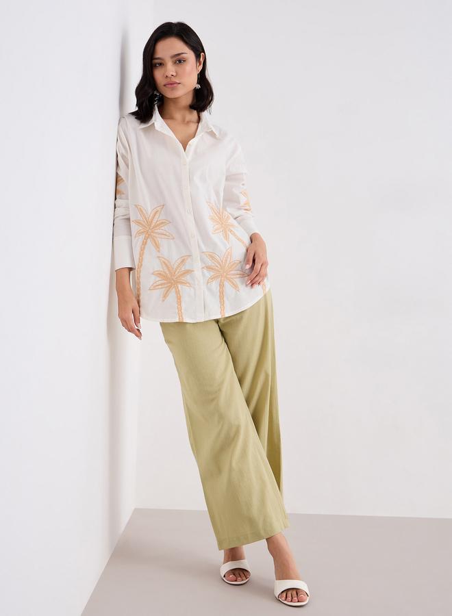 Styli Green Casual Wide Leg Culottes - Image 1