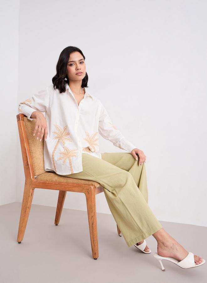 Styli Green Casual Wide Leg Culottes - Image 5