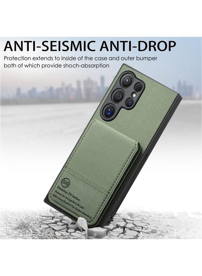 اس-توب جراب لهاتف Samsung Galaxy S23 Ultra 5G مصنوع من الجلد الصناعي المائل مع حقيبة بطاقات RFID قابلة للطي عموديًا - Image 4