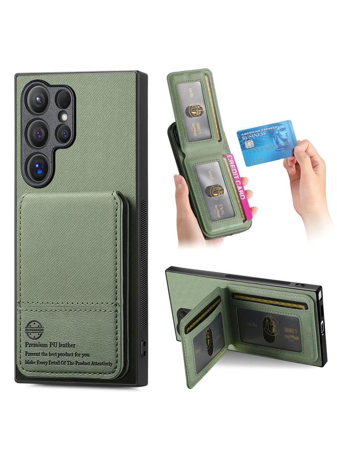 اس-توب جراب لهاتف Samsung Galaxy S23 Ultra 5G مصنوع من الجلد الصناعي المائل مع حقيبة بطاقات RFID قابلة للطي عموديًا - Image 1