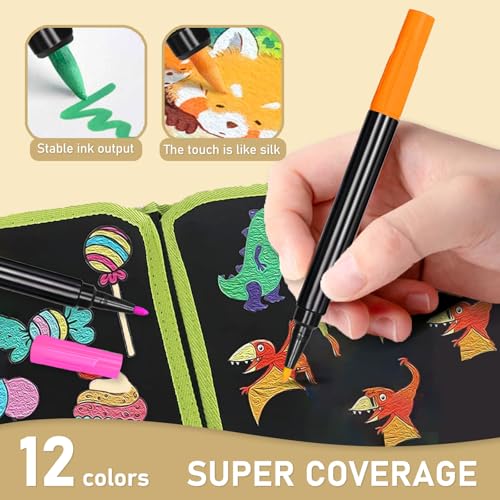 Unicelucky 12-Color Markers for LED Note Board with Colors, Compatible with Reusable Doodle Book, Light-Up Acrylic Message Boards,and LED Writing Boards, Neon Markers Erasable Pens (12) - Image 4
