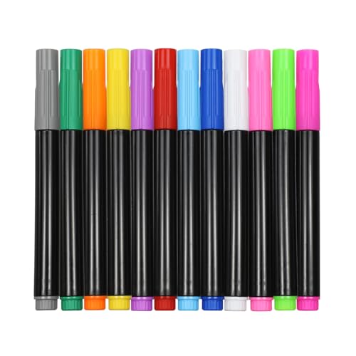 Unicelucky 12-Color Markers for LED Note Board with Colors, Compatible with Reusable Doodle Book, Light-Up Acrylic Message Boards,and LED Writing Boards, Neon Markers Erasable Pens (12) - Image 1