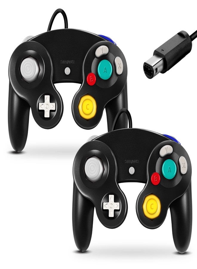 FIOTOK Gamecube Controller, Classic Wired Controller for Wii Nintendo Gamecube (Black-2Pack) - Image 1