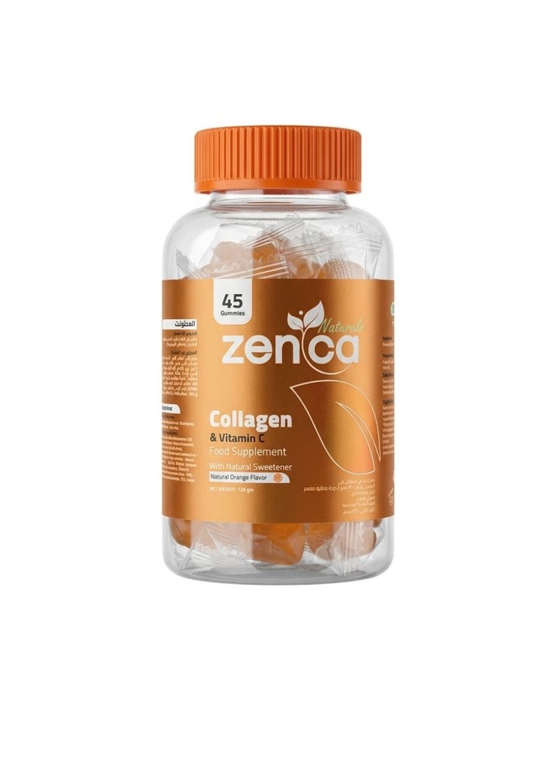 مكمل غذائي زينكا يحتوي علي فيتامين سي وكولاجين 45 علك للمضغ