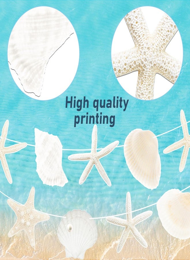 umoni Starfish Seashell Party Banners Beach Seashell Birthday Decorations 3PCS Ocean Coastal Nautical Party Banners Starfish Cutouts Hanging Banner Supplies for Under The Sea Mermaid Wedding Decor - Image 3