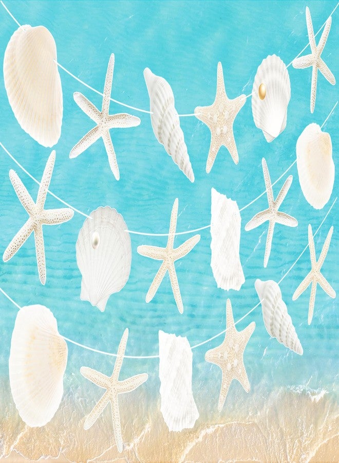 umoni Starfish Seashell Party Banners Beach Seashell Birthday Decorations 3PCS Ocean Coastal Nautical Party Banners Starfish Cutouts Hanging Banner Supplies for Under The Sea Mermaid Wedding Decor - Image 2