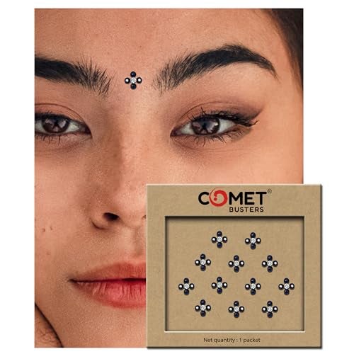 Comet Busters Beautiful Black Bindis With Diamond (BIN1125)(7mm) - Image 4