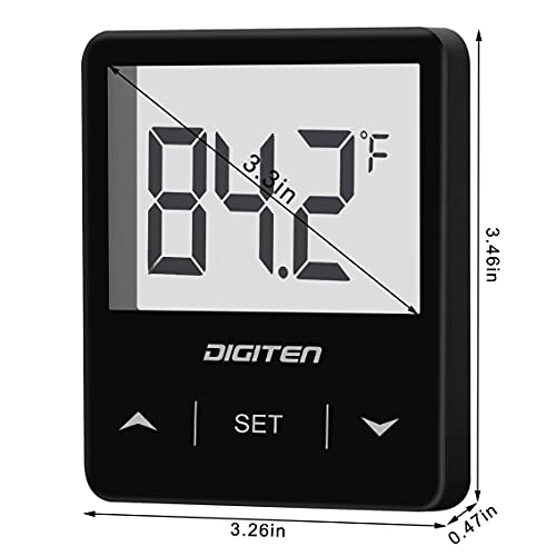 DIGITEN Aquarium Thermometer Digital Fish Tank Thermometer with Large LCD Display Stick On Water Terrarium Temperature Sensor Gauge for Reptiles Turtle Amphibians - Image 2